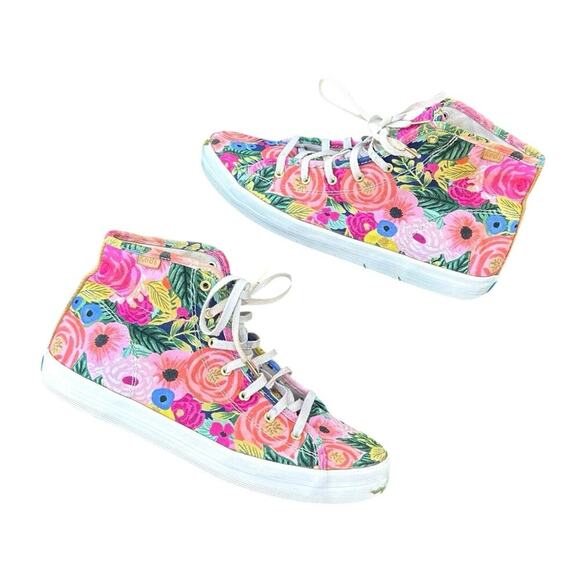 Keds x Rifle Paper Co. Juliet Floral High Top Sneakers Women’s Size 7.5 - Picture 1 of 14